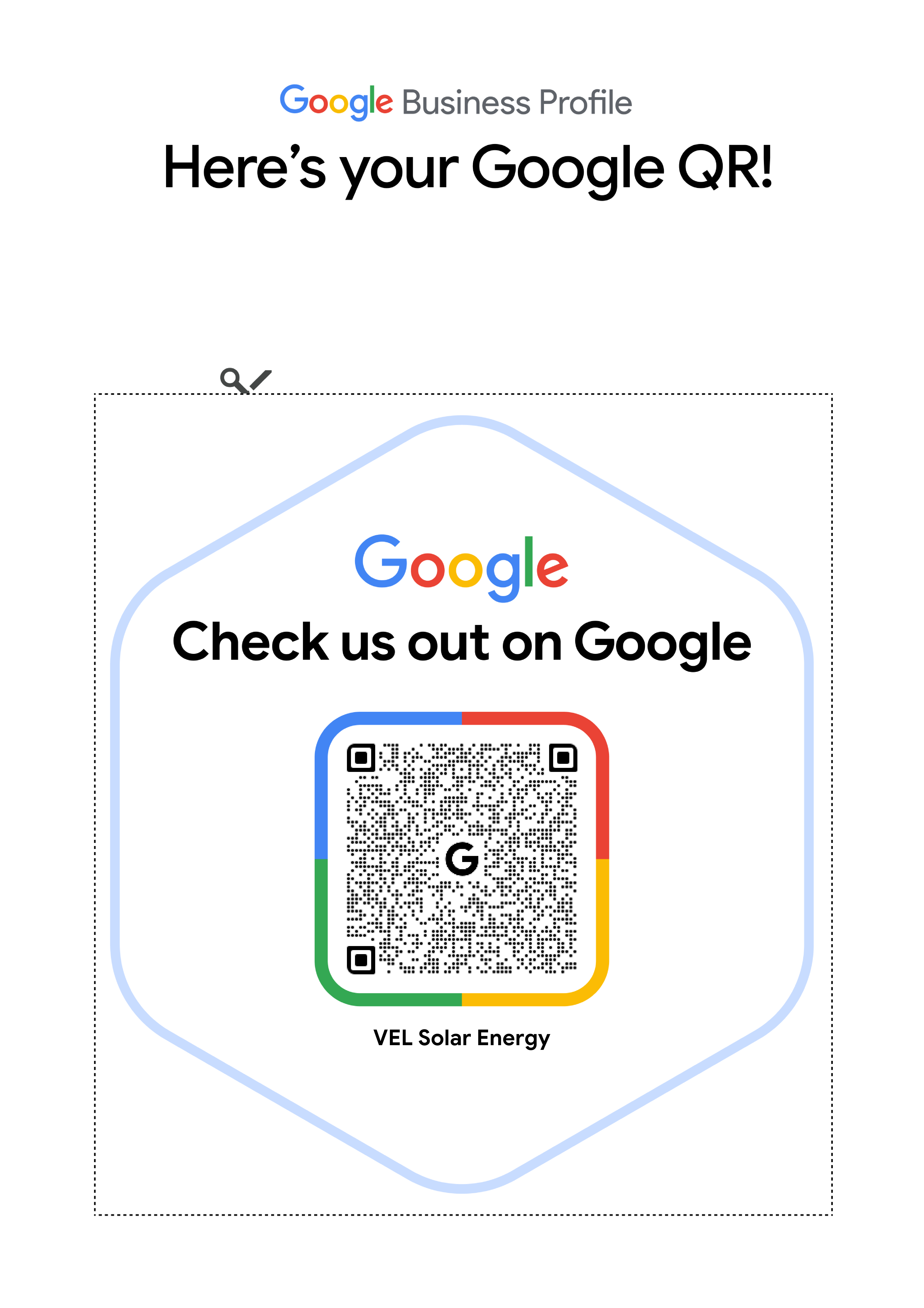VEL Solar Energy Google Reviews QR Code